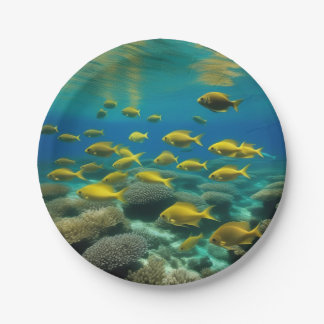 Assiettes En Carton "Elégance océanique : Poissons Collection sous-mar