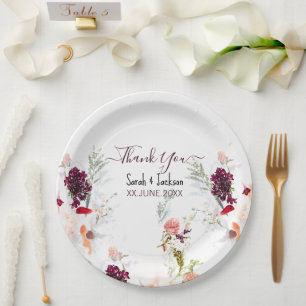 ASSIETTES EN CARTON ÉLÉGANT BABY SHOWER VERT, ORANGE, ROUGE & VIN