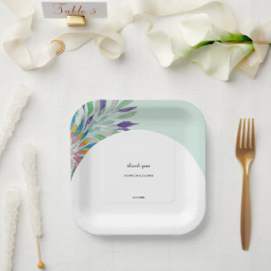 Assiettes En Carton Elégant Beau Boho coloré aquarelle Art