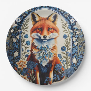 Assiettes En Carton Elégant bleu Floral William Morris Inspiré Fox