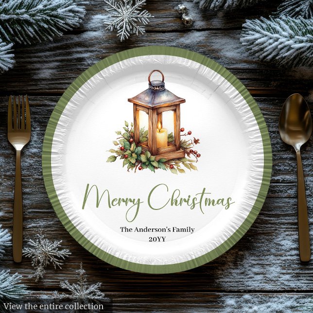 Assiettes En Carton Elegant Bohemian Rustic Christmas Lantern Plates (Elegant Bohemian Rustic Christmas Lantern Plates)
