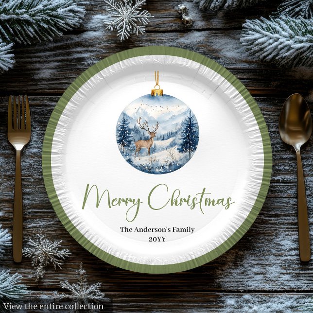 Assiettes En Carton Elegant Boho Christmas Scene in Earthy Colors  (Elegant Boho Christmas Scene in Earthy Colors Plate

)