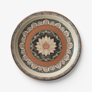 Assiettes En Carton Elégant Boho fleur sauvage motif floral en céramiq