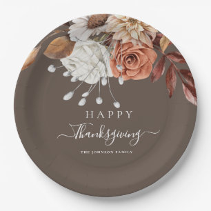 Assiettes En Carton Élégant Bon thanksgiving floral automne