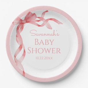 Assiettes En Carton Élégant C'est un Baby shower de la cabote rose fil