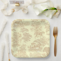 Elégant Chic Horse Toile Beige Crème