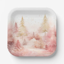 Elegant Christmas Paper Plates 