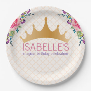 Assiettes En Carton Elégant design Floral Chic Anniversaire