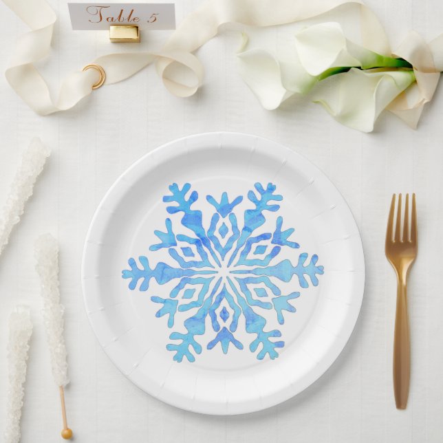 Assiettes En Carton élégant flocon de Noël (Mariage)