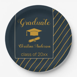 Assiettes En Carton élégant marine or graduate cap simple remise des d