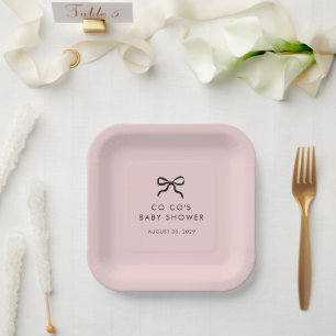 Assiettes En Carton Élégant minimal Baby shower à mâchoires Cocktail s