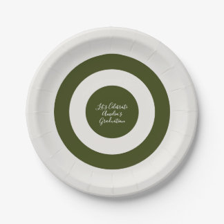 Assiettes En Carton Élégant minimal crème et vert sauge
