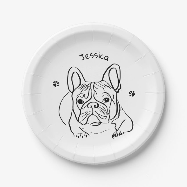 Assiettes En Carton Élégant minimaliste Bulldog (Devant)