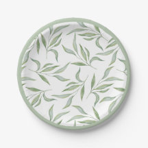 Élégant motif botanique de feuilles à l'aquarelle