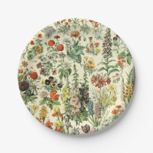 Assiettes En Carton Élégant Motif floral