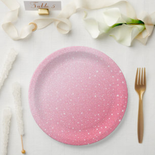 Assiettes En Carton Elégant néon rose rétro noir Sweet 16e anniversair