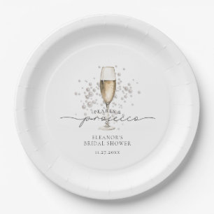 Assiettes En Carton Elégant perles et Fête des mariées de poursuites
