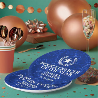 Assiettes En Carton Elegant Police Officer of the Year Blue Marble