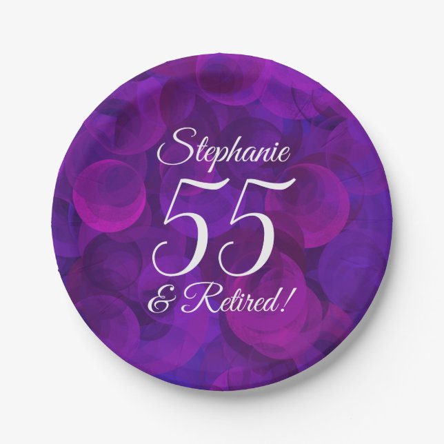 Assiettes En Carton Élégant Purple 55 et Retraité (Devant)