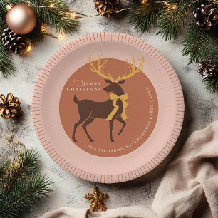 Assiettes En Carton Élégant Reindeer Fête de Noël personnalisée