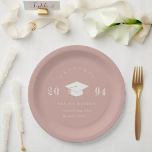 Assiettes En Carton Élégant rose rousse rose pâle Minimal Graduation s