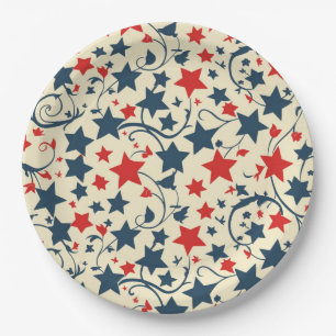 Assiettes En Carton Élégant Vintage étoilé 4 Juillet Plaque papier