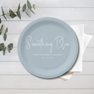 Assiettes En Carton Élégante Baby Shower Bleu Clair