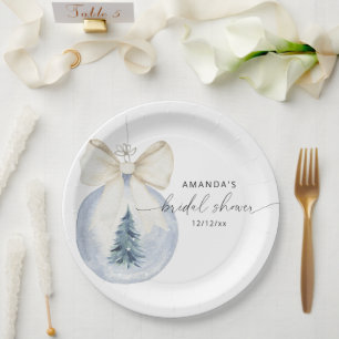 Assiettes En Carton Élégante baby shower hivernal de mariage