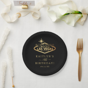 Assiettes En Carton Elégante fête d'anniversaire de Las Vegas