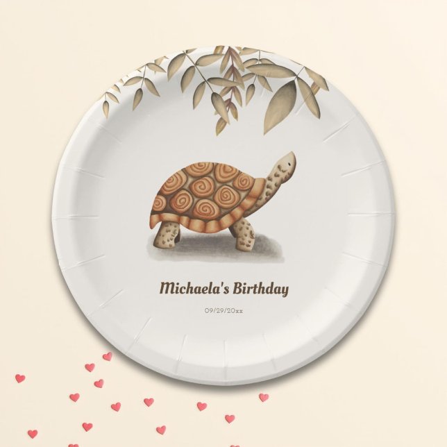Assiettes En Carton Elégante fête d'anniversaire de Tortoise (Créateur téléchargé)