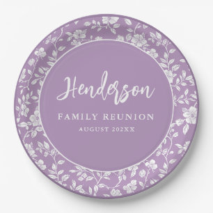 Assiettes En Carton Élégante fête de la Réunion de famille florale