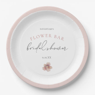 Assiettes En Carton Elégante Fête des mariées à fleurs rose