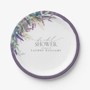 Assiettes En Carton Élégante Fête des mariées d'aquarelle florale de l