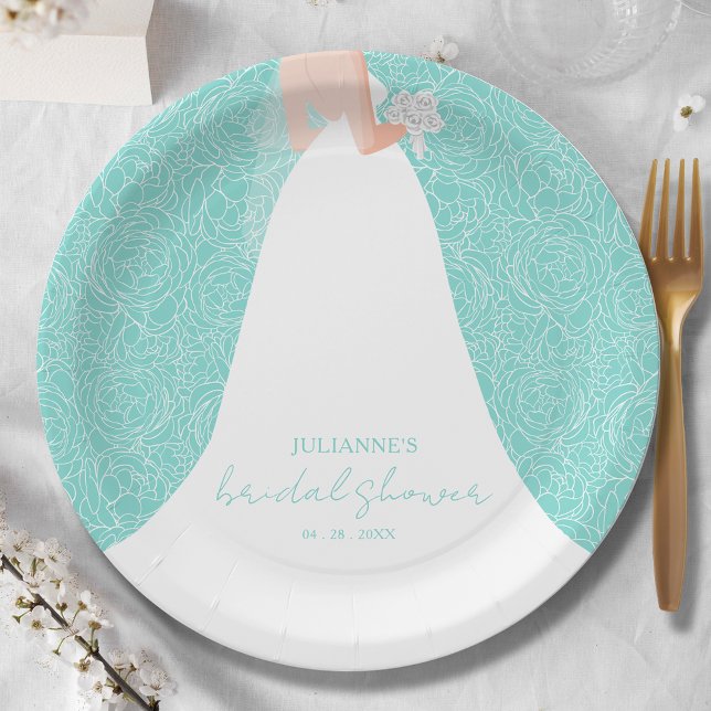Assiettes En Carton Élégante Fête des mariées de mariée (Créateur téléchargé)