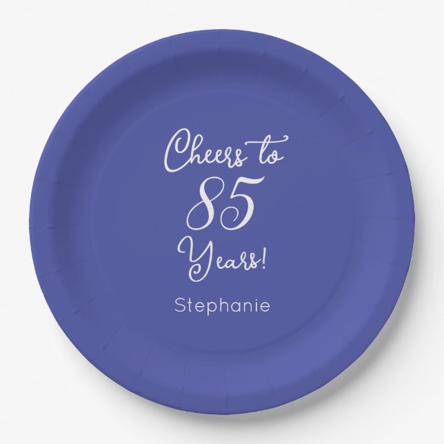 Assiettes En Carton Élégante Lavande encourage à 85 ans 85e anniversai (Devant)