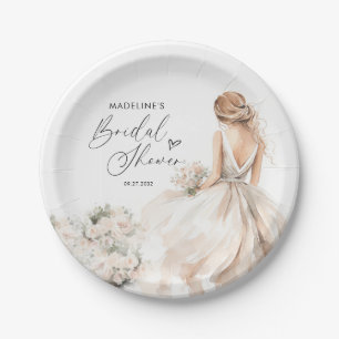 Assiettes En Carton Élégante mariée à être la Fête des mariées de gain