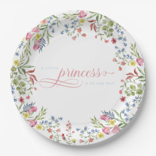Assiettes En Carton Elegante petite princesse ours Baby Shower royal