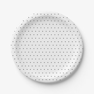 Assiettes En Carton Élégante plaque de papier Polka Noir