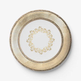 Assiettes En Carton Élégante plaque en papier moulé or broyé