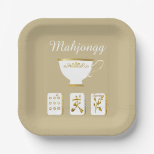 Assiettes En Carton Élégante plaque papier du parti Mahjong