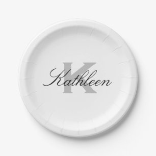 Assiettes En Carton Élégantes plaques de papier monogrammé personnalis