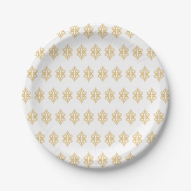 Assiettes En Carton Élégantes Plaques de papier Motif dentelle (Devant)