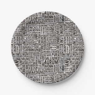 Assiettes En Carton Éléments chimiques