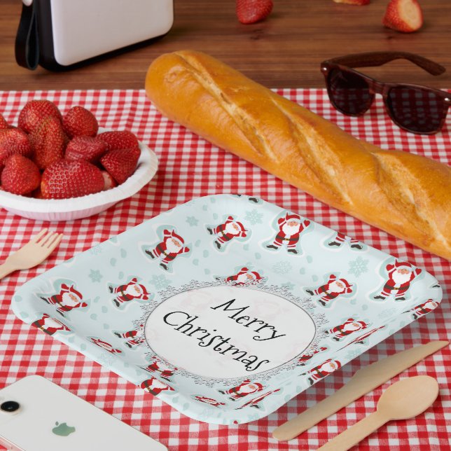 Assiettes En Carton Éléments de Noël Père Noël (Pique-nique)