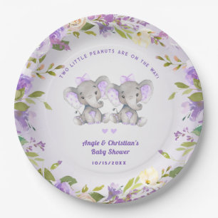 Assiettes En Carton Elephant C'est Twin Girls Baby shower Sprinkle mig
