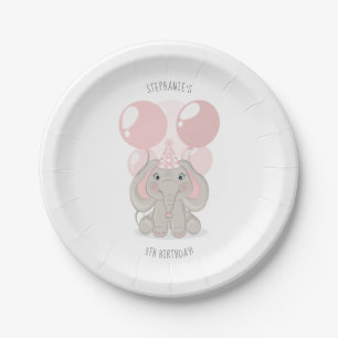 Assiettes En Carton Elephant en Casquette de fête d'anniversaire