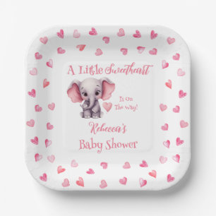 Assiettes En Carton Elephant Un Petit Baby shower Fille Amoureuse