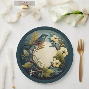 Assiettes En Carton Elgante Party Pappeller avec motif naturel