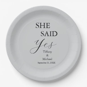 Assiettes En Carton Elle a dit oui Enterrement de vie de jeune fille G