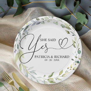 Assiettes En Carton Elle A Dit Oui Mignonne Partie Engagement Plaque P